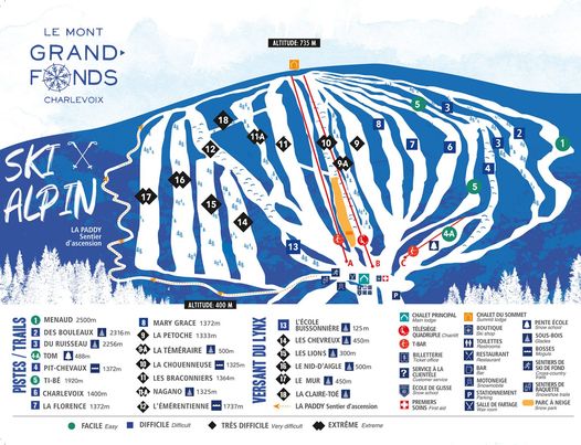 Carte des pistes Mont Grand-Fonds Mont Grand Fonds