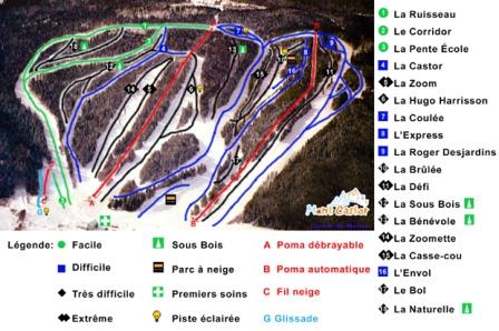 Mont Castor Carte des pistes Mont Castor Carte des pistes